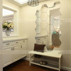 ACRYLIC HEXAGON MIRROR WALL STICKERS SET OF 18 PIECES